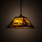 Meyda Lighting Mare & Foal at Dawn 22" 2-Light Cafe Noir Pendant Light With Honey Amber Shade Glass