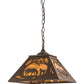 Meyda Lighting Mare & Foal at Dawn 22" 2-Light Cafe Noir Pendant Light With Honey Amber Shade Glass