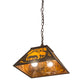 Meyda Lighting Mare & Foal at Dawn 22" 2-Light Cafe Noir Pendant Light With Honey Amber Shade Glass