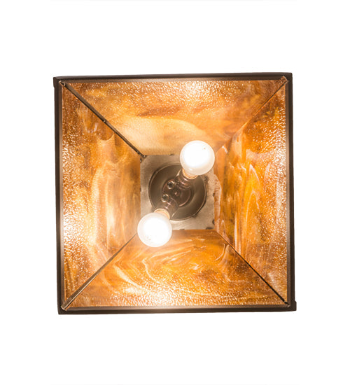 Meyda Lighting Mare & Foal at Dawn 22" 2-Light Cafe Noir Pendant Light With Honey Amber Shade Glass