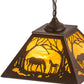 Meyda Lighting Mare & Foal at Dawn 22" 2-Light Cafe Noir Pendant Light With Honey Amber Shade Glass