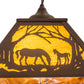 Meyda Lighting Mare & Foal at Dawn 22" 2-Light Cafe Noir Pendant Light With Honey Amber Shade Glass