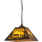 Meyda Lighting Mare & Foal at Dawn 22" 2-Light Cafe Noir Pendant Light With Honey Amber Shade Glass
