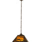 Meyda Lighting Mare & Foal at Dawn 23" 2-Light Timeless Bronze Pendant Light With Amber Mica Shade Glass