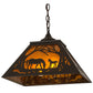Meyda Lighting Mare & Foal at Dawn 23" 2-Light Timeless Bronze Pendant Light With Amber Mica Shade Glass