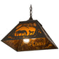 Meyda Lighting Mare & Foal at Dawn 23" 2-Light Timeless Bronze Pendant Light With Amber Mica Shade Glass