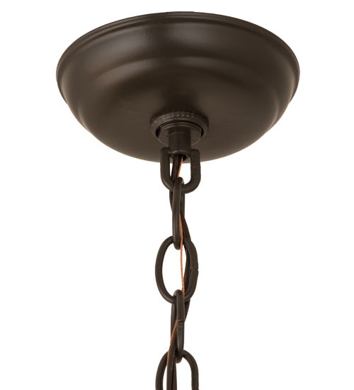 Meyda Lighting Mare & Foal at Dawn 23" 2-Light Timeless Bronze Pendant Light With Amber Mica Shade Glass