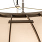 Meyda Lighting Margo 48" 3-Light Tyler Bronze Pendant Light With Gold Organza Textrene & Statuario Idalight Shade