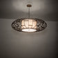 Meyda Lighting Margo 48" 3-Light Tyler Bronze Pendant Light With Gold Organza Textrene & Statuario Idalight Shade