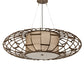 Meyda Lighting Margo 48" 3-Light Tyler Bronze Pendant Light With Gold Organza Textrene & Statuario Idalight Shade