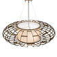 Meyda Lighting Margo 48" 3-Light Tyler Bronze Pendant Light With Gold Organza Textrene & Statuario Idalight Shade