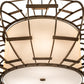 Meyda Lighting Margo 48" 3-Light Tyler Bronze Pendant Light With Gold Organza Textrene & Statuario Idalight Shade