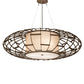 Meyda Lighting Margo 48" 3-Light Tyler Bronze Pendant Light With Gold Organza Textrene & Statuario Idalight Shade