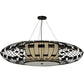 Meyda Lighting Margo 55" 3-Light Mahogany Bronze Pendant Light With Beige Natural Fabric Shade