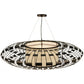 Meyda Lighting Margo 55" 3-Light Mahogany Bronze Pendant Light With Beige Natural Fabric Shade