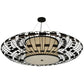 Meyda Lighting Margo 55" 3-Light Mahogany Bronze Pendant Light With Beige Natural Fabric Shade