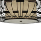 Meyda Lighting Margo 55" 3-Light Mahogany Bronze Pendant Light With Beige Natural Fabric Shade