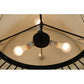 Meyda Lighting Margo 55" 3-Light Mahogany Bronze Pendant Light With Beige Natural Fabric Shade