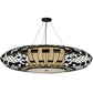 Meyda Lighting Margo 55" 3-Light Mahogany Bronze Pendant Light With Beige Natural Fabric Shade