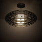 Meyda Lighting Margo Acura 30" LED Silver Leaf On Copper Vein Pendant Light With White Statuario Idalight & Silver Shade