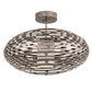 Meyda Lighting Margo Acura 30" LED Silver Leaf On Copper Vein Pendant Light With White Statuario Idalight & Silver Shade