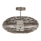 Meyda Lighting Margo Acura 30" LED Silver Leaf On Copper Vein Pendant Light With White Statuario Idalight & Silver Shade
