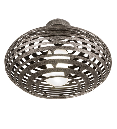Meyda Lighting Margo Acura 30" LED Silver Leaf On Copper Vein Pendant Light With White Statuario Idalight & Silver Shade