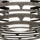Meyda Lighting Margo Acura 30" LED Silver Leaf On Copper Vein Pendant Light With White Statuario Idalight & Silver Shade