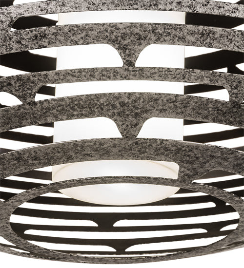 Meyda Lighting Margo Acura 30" LED Silver Leaf On Copper Vein Pendant Light With White Statuario Idalight & Silver Shade