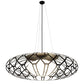 Meyda Lighting Margo Mizner 60" 3-Light Oil Rubbed Bronze Pendant Light With White Shade Glass