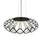 Meyda Lighting Margo Mizner 60" 3-Light Oil Rubbed Bronze Pendant Light With White Shade Glass