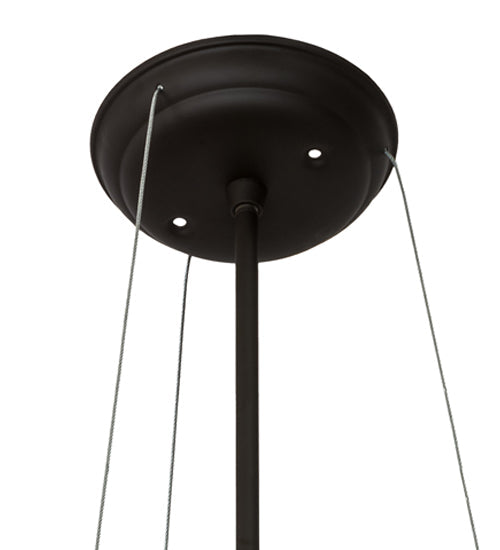 Meyda Lighting Margo Mizner 60" 3-Light Oil Rubbed Bronze Pendant Light With White Shade Glass