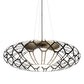 Meyda Lighting Margo Mizner 60" 3-Light Oil Rubbed Bronze Pendant Light With White Shade Glass
