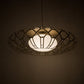 Meyda Lighting Margo Mizner 60" 3-Light Satin Titanium Pendant Light With White Statuario Idalight Shade Glass