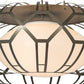 Meyda Lighting Margo Mizner 60" 3-Light Satin Titanium Pendant Light With White Statuario Idalight Shade Glass