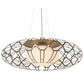 Meyda Lighting Margo Mizner 60" 3-Light Satin Titanium Pendant Light With White Statuario Idalight Shade Glass