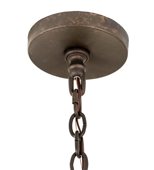 Meyda Lighting Marguerite 42" 8-Light Copper Rust Chandelier With Ivory Faux Candlelight