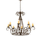 Meyda Lighting Marguerite 42" 8-Light Copper Rust Chandelier With Ivory Faux Candlelight