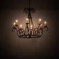 Meyda Lighting Marguerite 42" 8-Light Copper Rust Chandelier With Ivory Faux Candlelight