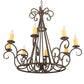 Meyda Lighting Marguerite 42" 8-Light Copper Rust Chandelier With Ivory Faux Candlelight