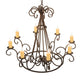 Meyda Lighting Marguerite 42" 8-Light Copper Rust Chandelier With Ivory Faux Candlelight