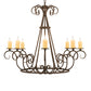 Meyda Lighting Marguerite 42" 8-Light Copper Rust Chandelier With Ivory Faux Candlelight