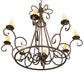 Meyda Lighting Marguerite 42" 8-Light Copper Rust Chandelier With Ivory Faux Candlelight