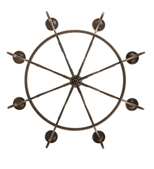 Meyda Lighting Marguerite 42" 8-Light Copper Rust Chandelier With Ivory Faux Candlelight