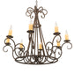 Meyda Lighting Marguerite 42" 8-Light Copper Rust Chandelier With Ivory Faux Candlelight