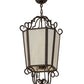 Meyda Lighting Marin 18" 4-Light Coffee Bean Pendant Light With Beige Botticino Idalight Shade Glass