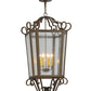 Meyda Lighting Marin 22" 6-Light Gilded Tobacco Pendant Light With Clear Seeded Shade Glass
