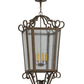 Meyda Lighting Marin 22" 6-Light Gilded Tobacco Pendant Light With Clear Seeded Shade Glass