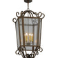 Meyda Lighting Marin 22" 6-Light Gilded Tobacco Pendant Light With Clear Seeded Shade Glass
