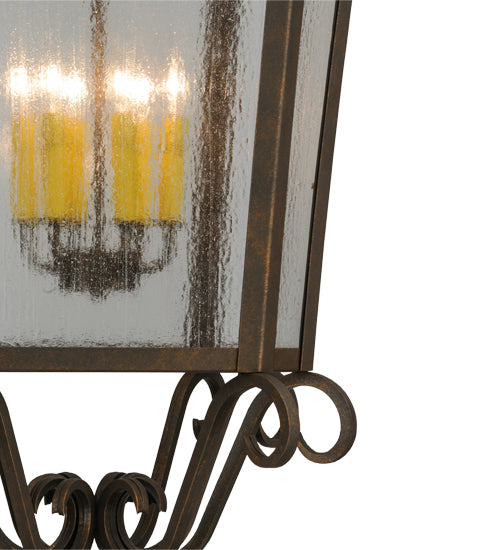 Meyda Lighting Marin 22" 6-Light Gilded Tobacco Pendant Light With Clear Seeded Shade Glass